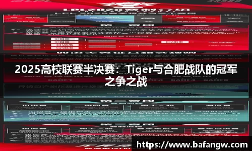 2025高校联赛半决赛：Tiger与合肥战队的冠军之争之战
